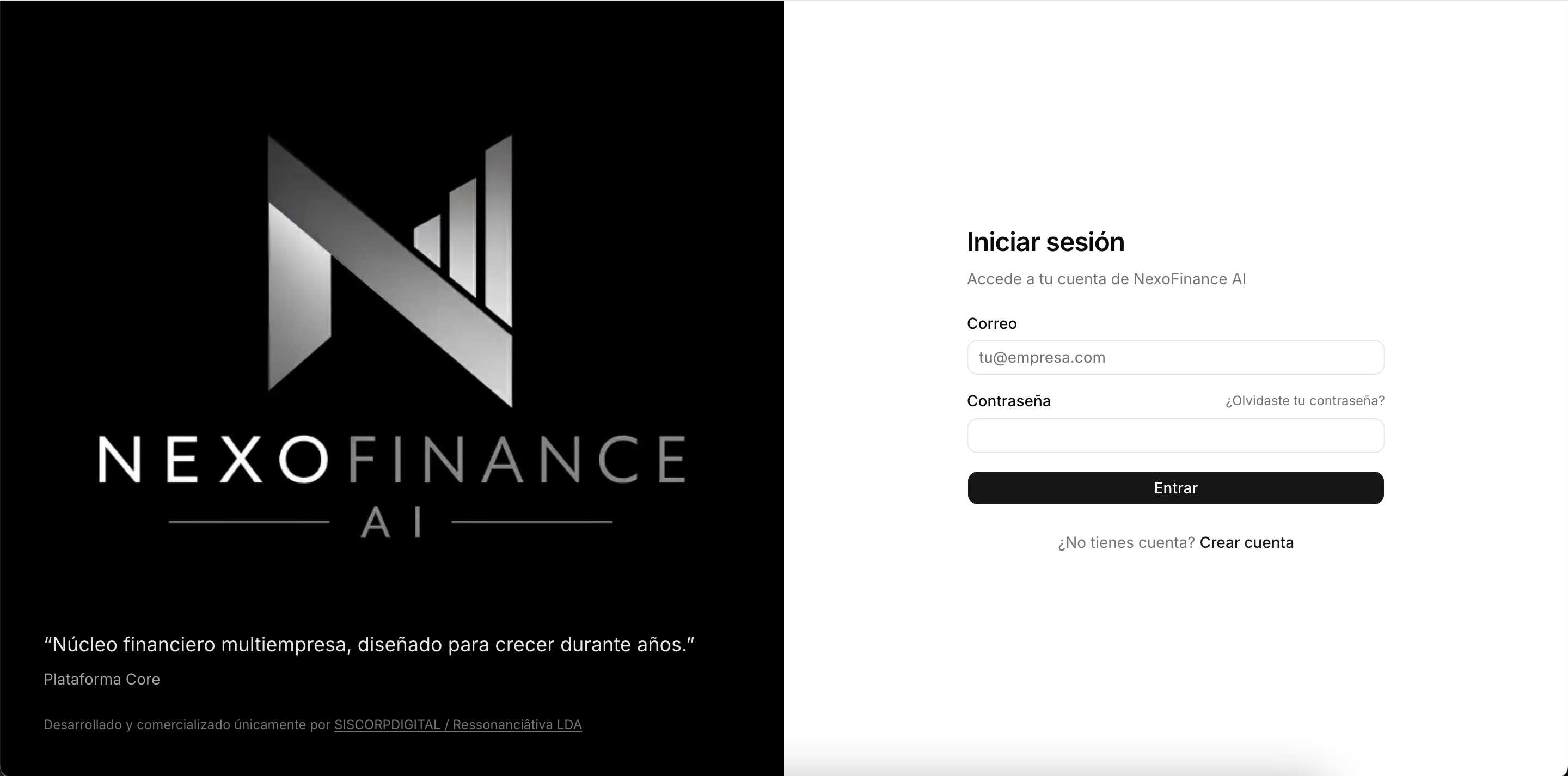 NexoFinance AI — login